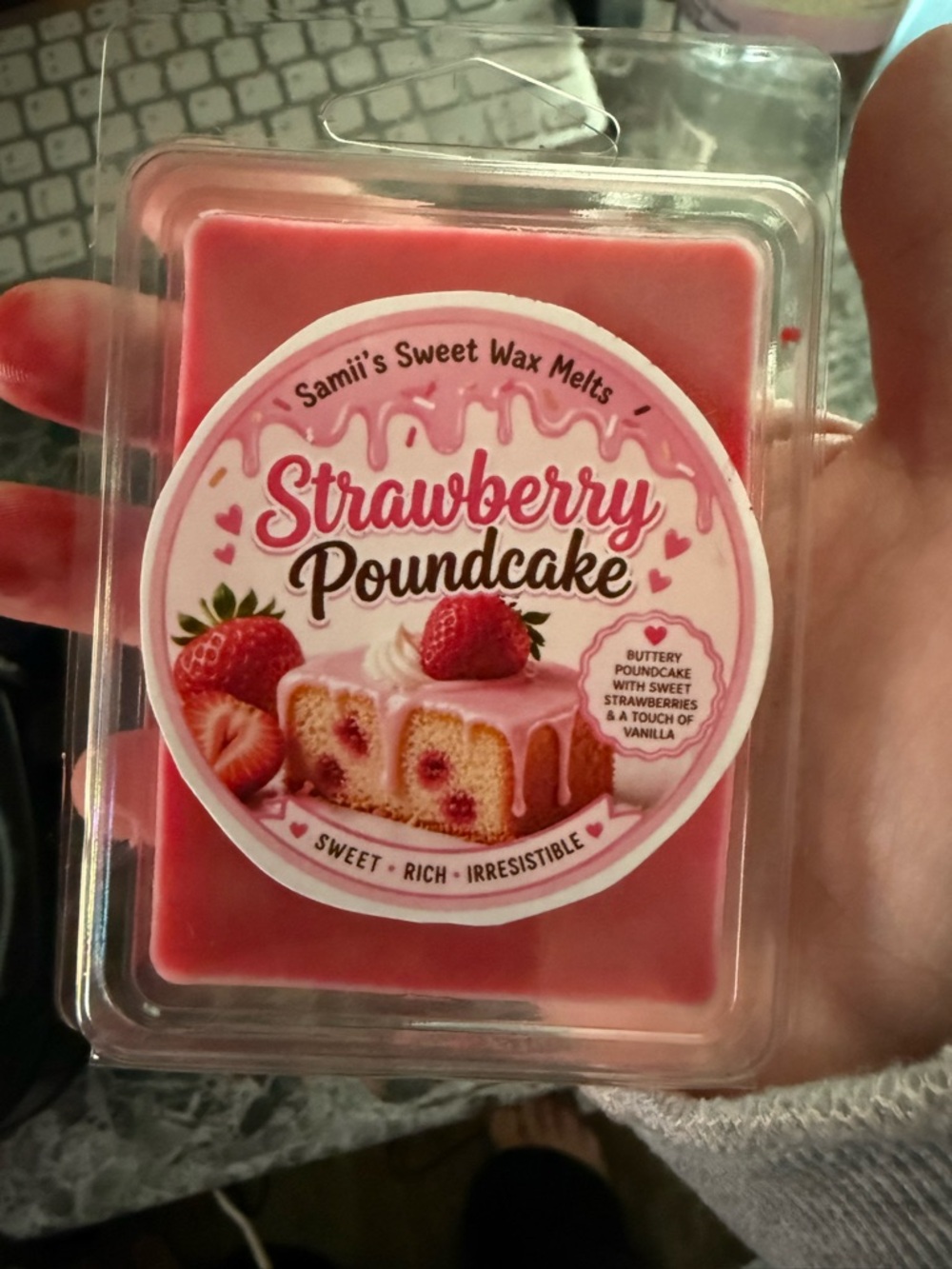 Samii's Sweet Wax Melts Strawberry Poundcake - Pink Wax Melts